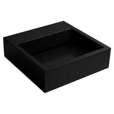 Imagem de Cuba de Apoio Quadrada com Mesa e Válvula Oculta 46X41cm Ébano - L.86.95