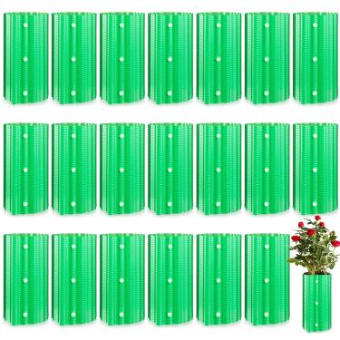 Imagem de Queekay 20 peças de inverno gola rosa cones quentes capas de arbusto de rosa para proteção de inverno planta conectável para mudas de vento congelar animais comendo (verde)