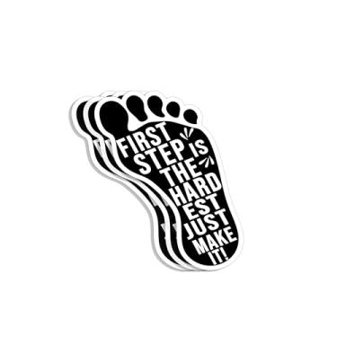 Imagem de (3 peças) Adesivo First Step is The Hardest Just Make It, frase motivacional, frases inspiradoras, sucesso, decalque de vinil para Tumbler, laptop, Kindle, garrafas de água, livros, telefone