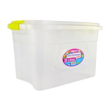 Imagem de Caixa Organizadora Multiuso Uninjet com Tampa e Trava, 12L/20L/56L, Transparente (20 Litros)