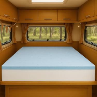 Imagem de Foamma 12,7 cm x 61 cm x 182,9 cm Caminhão, Campista, RV Travel Visco Gel Memory Foam Substituição de Colchão de Beliche, Feito nos EUA, Confortável, Trailer de Viagem, Certificado CertiPUR-US, Capa