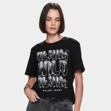 Imagem de Camiseta Colcci Casual Feminina, Preto, M