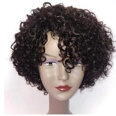 Imagem de Peruca HUA Brazilian Kinky Curly 25cm de cabelo humano para mulheres n