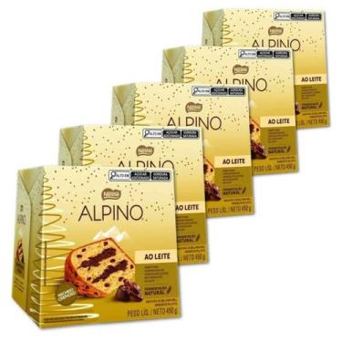 Imagem de Panettone Alpino Chocolate Kit 5 Chocotones Nestlé 450G - Nestle