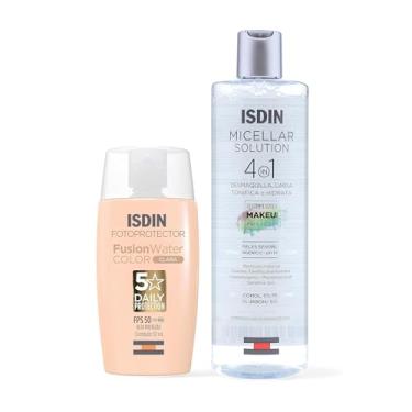 Imagem de Kit Isdin Protetor Solar Facial Fusion Water Color FPS 50 Clara 50ml + Solução Micelar 400ml