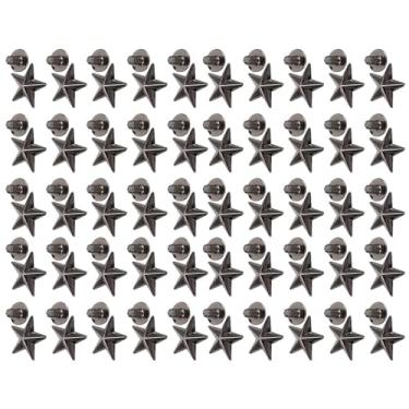 Imagem de Botão de parafuso, parafusos de parafuso com rebites de estrela artesanato botão de pino rebite de liga de zinco para sapatos bolsas de sapatos rebites, pés de bolsa de pregos para bolsa de couro (Preto)