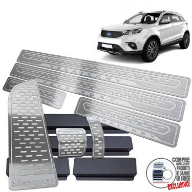 Imagem de Descanso Pedaleira Soleira Prata Baixo Relevo Ford Territory