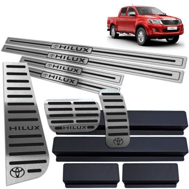 Imagem de Soleira + Pedaleira + Descanso Hilux 2012 A 2015 Preto BR