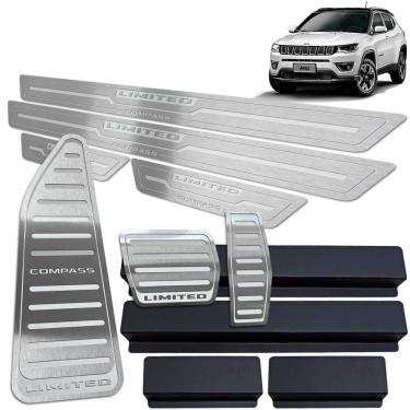 Imagem de Pedaleira Soleira Descanso De Pé Prata Jeep Compass Limited