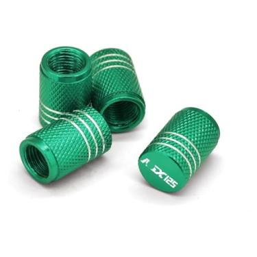 Imagem de Tampas de haste de válvula de pneu de roda CNC capas herméticas para motocicleta compatível com MSX125 MSX125Grom MSX125SF MSX 125Grom 125 125SF (4 peças verdes)