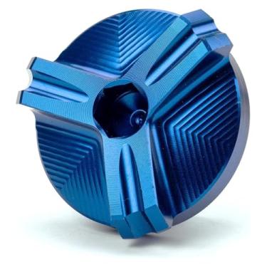 Imagem de BYYINGSUS Compatível com MT07 MT 01 03 07 10 25 MT03 MT-07 MT10 MT25 FA&zer Motocicleta CNC Motor Oil Filler Cup Plug Cover Screw (azul)