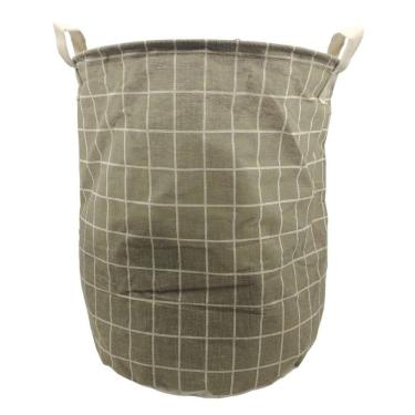 Imagem de Cesto Organizador Multiuso Tecido Brinquedos Roupa - Cinza