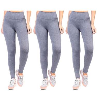 Imagem de Kit 3 Calça Legging Feminina Moda Fitness Treino Slim Corrida Yoga Gin