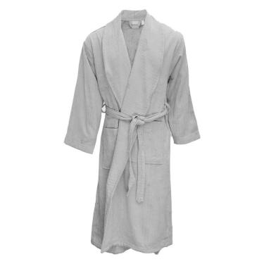 Imagem de Roupão De Microfibra Flannel Stripe Branco G - Andreza