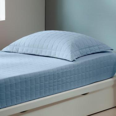 Imagem de Colcha Solteiro Zapt Zum Sleep Com Elástico 2Pçs 200 Fios 100% Algodão Azul