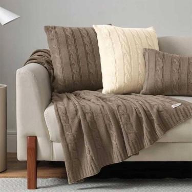 Imagem de Manta Decorativa Ane Bege 1,20Mx1,75M Karsten