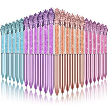 Imagem de Canetas de diamante de cristal Gersoniel, 24 peças, tinta preta, 4 cor