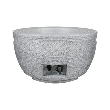 Imagem de Kante Mesa de lareira a gás propano de 63 cm, design listrado, grande mesa de concreto para jardim ao ar livre, pátio de jardim, 50.000 BTU sem fumaça com capa à prova d'água, alças laterais Grigio