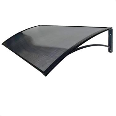 Imagem de Toldo Policarbonato 100 a 200x50cm Proteção UV area externa portas e janelas (Preto c/fumê,150x50cm)