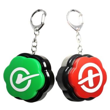 Imagem de Right Wrong Sound Buzzers Chaveiro portátil botões de som, conjunto de 2, campainhas corretas incorretas para game show, botão direito e botões errados para comunicação