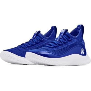 Imagem de Under Armour Tênis de basquete UA Curry 8 NM Team, Azul/branco, 14 Women/12.5 Men