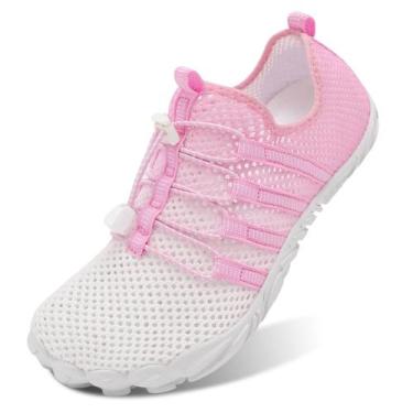 Imagem de Sapatos aquáticos L-RUN Barefoot para mulheres/homens brancos/rosa