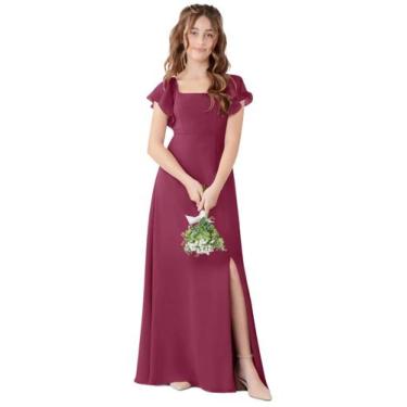 Imagem de Vestido de dama de honra Jirocum A Line Mulberry Chiffon JR001 Girl