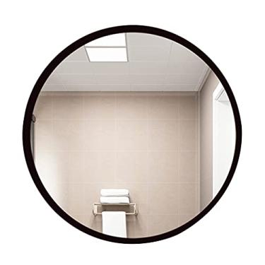 Imagem de Espelhos de banheiro espelho de parede círculo preto espelho de vaidade espelho de 27,6 polegadas grande moldura de metal redondo para entrada de banheiro, sala de jantar, sala de estar espelho de