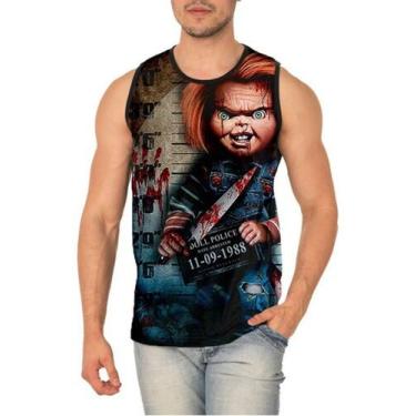 Imagem de Regata Chucky Camisa Brinquedo Assassino 96 - smoke, Preto, PP