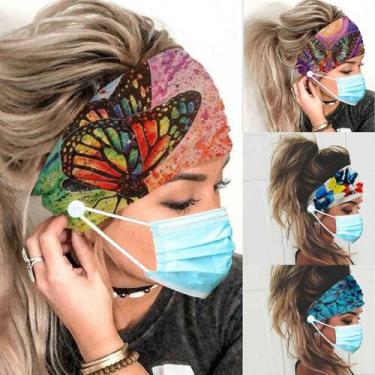 Imagem de Bandanas Olbye Wide Boho Headwrap Butterfly Women 4 unidades
