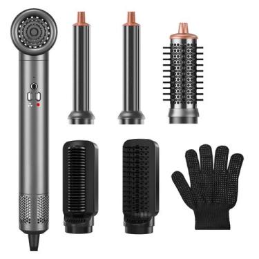 Imagem de Escova para secador de cabelo TECHMERI 6 em 1 Ionic Auto Curler 1200W