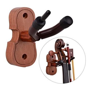 Imagem de Domary CABIDE DE VIOLINO DE MADEIRA DE MOGNO COM SUPORTE DE PARA USO DE MONTAGEM NA PAREDE DE ESTÚDIO DOMÉSTICO