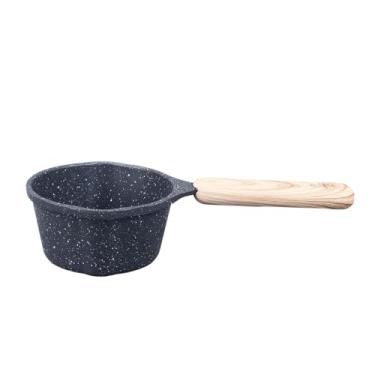 Imagem de Panela de molho de cozinha, revestimento de pedra médica, antiaderente, alumínio, construção, panela multiuso com bicos para pequenas cozinhas, acampamento, viagem, cozinha (preto)