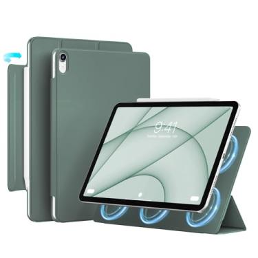 Imagem de GKABXY Capa para iPad Air 11 polegadas M2 (2024), iPad Air 6ª/5ª/4ª geração (2024/2022/2020), acessório magnético potente, capa fina com suporte de três dobras, suporta Pencil Pro e Pencil USB-C