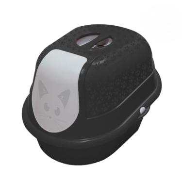 Imagem de BANDEJA HIGIÊNICA PARA GATOS CAIXA DE AREIA FECHADA GRANDE CAT TOALETE FILTRO ANTIODOR FURACÃO PET (PRETO)
