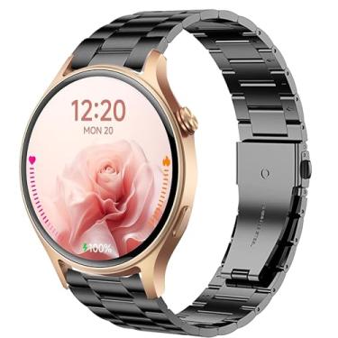 Imagem de Compatível com pulseiras de relógio inteligente Aeac, pulseiras de substituição de aço inoxidável de liberação rápida de 20 mm e 22 mm, compatíveis com Aeac de 1,32 polegadas, W208 Plus, IDW19, GTX05