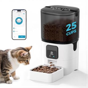 Imagem de PAPIFEED Alimentador Automático para Gatos com Controle APP, Dispensador de alimentos secos inteligente habilitado para WiFi 2.4G com tigela de aço inoxidável, Alimentador de animais de estimação destacável para limpeza, Até 30 refeições por dia para gatos, cães grandes e vários animais de estimação
