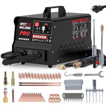 Imagem de MOTOCOCHE Extrator de amassado de soldador a ponto 110V com 6 modos de soldagem, kit de reparo de amassado de soldador de parafuso de 1800W para reparo de amassados de carro/caminhão/motocicleta