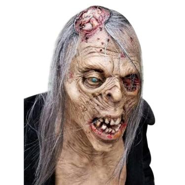 Imagem de stepsin Horro Bloody Zombie Mask Realistic Old Man Mask Creep Walking Dead Headgear Halloween Costumes Props