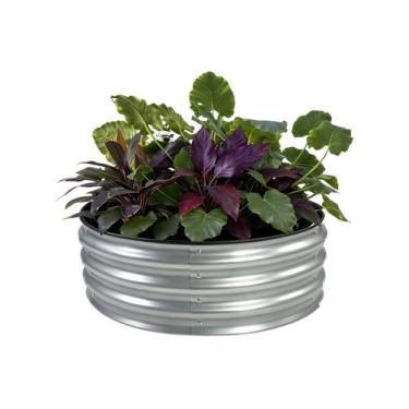 Imagem de Canteiro Metálico Elevado para Jardim Redondo 90x28cm - Montar e Plant