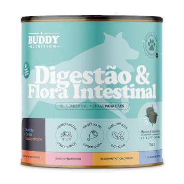 Imagem de Buddy Nutrition - Digestão & Flora Intestinal | 60 Soft Chews | Proteína De Origem Suína | Prebióticos, Probióticos, Betaglucanas, Espirulina, Cúrcuma, FOS, MOS, Tocoferol, Cúrcuma, Vitamina D3