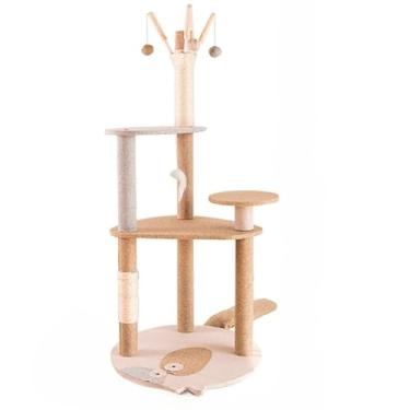 Imagem de Árvore de Gatos Arranhador Brinquedo Torre Cama Toca Grande 115cm