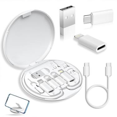 Imagem de Caixa de armazenamento de gerenciamento de cabos com cabo de carregamento e suporte de cartão, estojo organizador de cabos de mesa para uso em casa, escritório