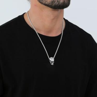 Imagem de Colar masculino de aço inoxidável, joia religiosa, One Size, Aço inoxidável, Sem Pedra Preciosa