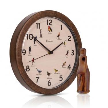 Imagem de Apito Profissional em Madeira Rola Modelo 21 + Relógio Pássaros Aves