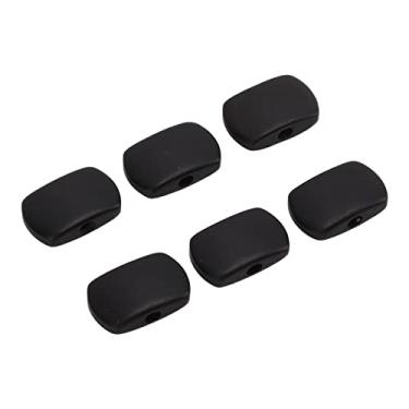 Imagem de RiToEasysports 6 Botões de Cabeça de Máquina de Ajuste de Metal de ébano Preto, Botão de Guitarra Durável e Inodoro para Guitarras Elétricas, Acabamento Requintado (retângulo grande)