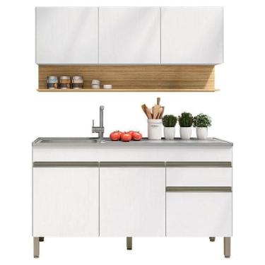 Imagem de Balcao Para Pia E Armario Aereo 150 Cm Line Supremo Cp Freijo Ktp - Ki