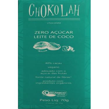 Imagem de Chocolate ao Leite de Coco Zero Açúcar Orgânico CHoKolaH 70g
