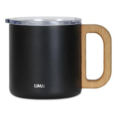 Imagem de Lumai Caneca Vietnã Térmica Inox Com Tampa E Cabo De Madeira