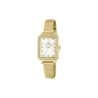 Imagem de Relógio Champion Feminino Ref: Cf24171h Retangular Dourado Fundo Branco-Feminino